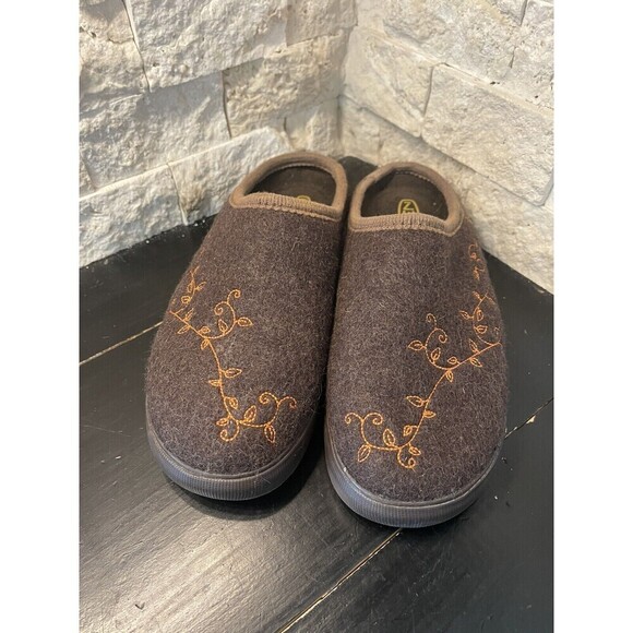 KEEN Timberline Seal Brown Wool Mules Womens Sz 6 Slip On Casual Comfort Shoes - Picture 2 of 9